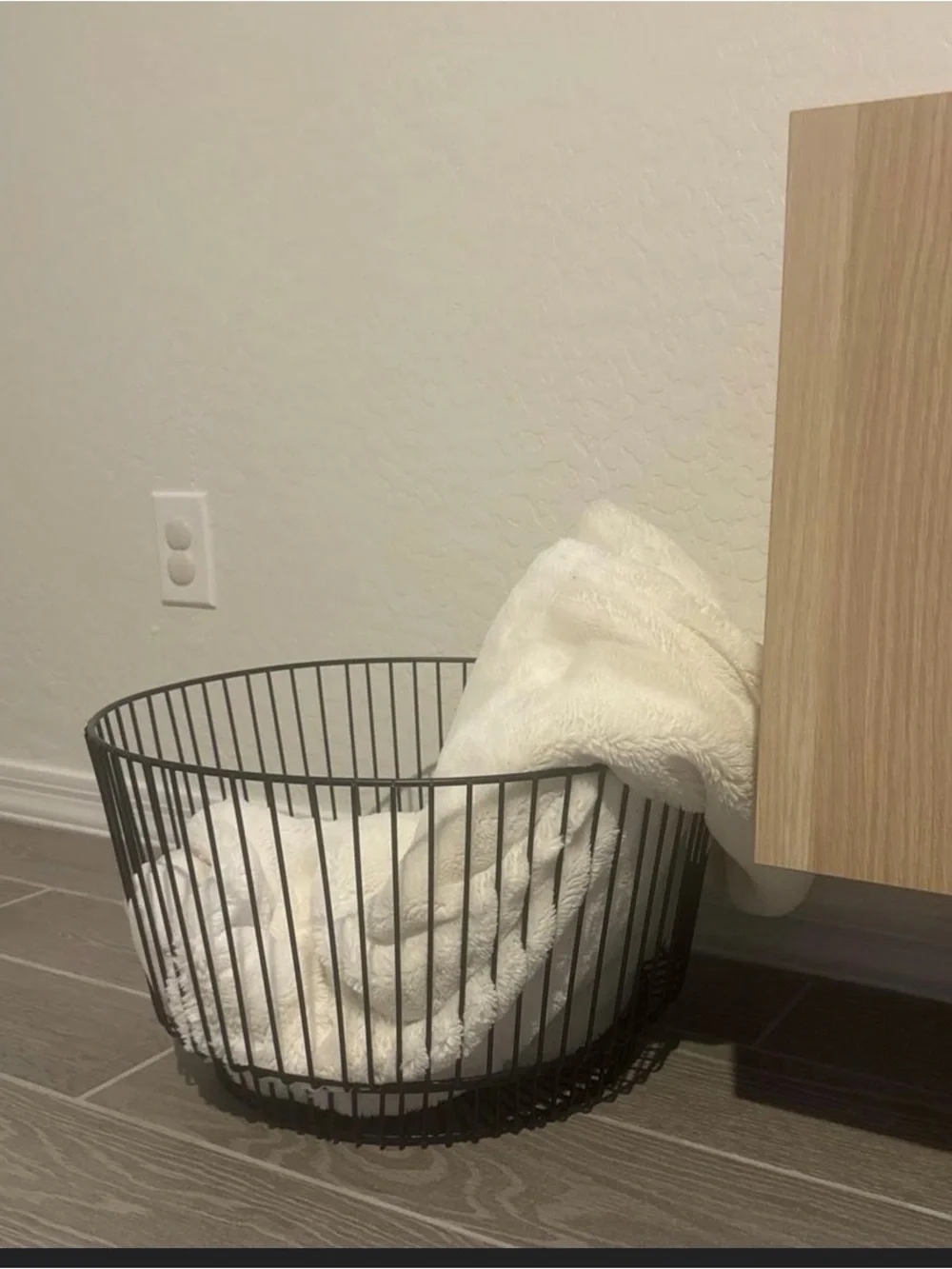 Threshold Metal Round Wire Storage Basket with Black Iron Finish- 18”x11”